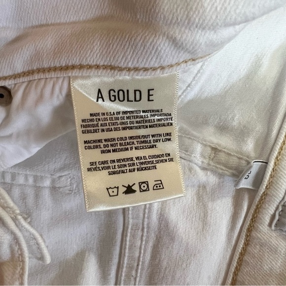 Agolde | Sophie Crop High Rise Distressed Skinny Jeans Raw Hem White Size 29 - Picture 15 of 16